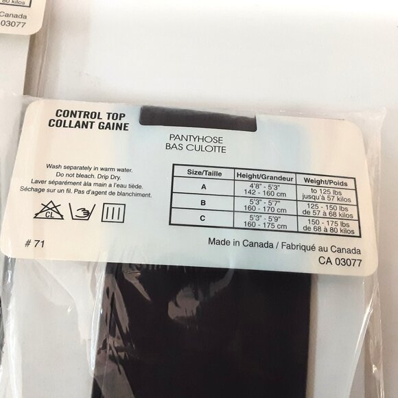Vintage NOS Deadstock Sapphire Control Top Pantyhose NOS bundle of 3 Grey - Picture 3 of 4